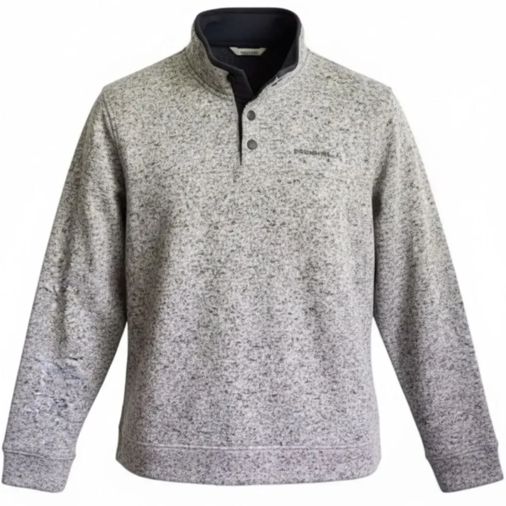 NWOT Eddie Bauer Men’s Radiator Fleece Quarter Snap Gray Pull Over Jacket-Size M